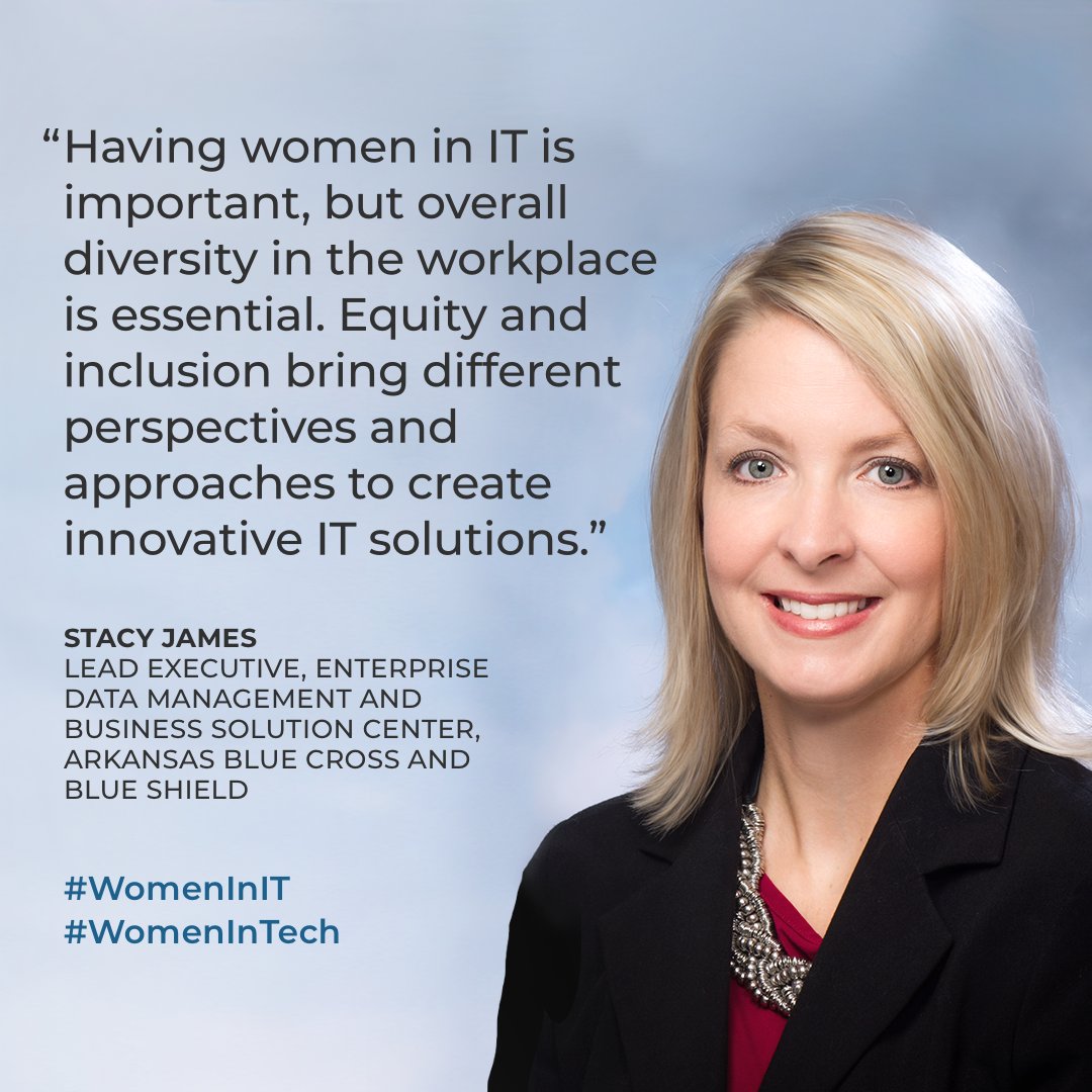 "Having women in IT is important, but overall diversity in the workplace is essential. Equity and inclusion bring different perspectives and approaches to create innovative IT solutions." Stacy J., Arkansas Blue Cross Blue Shield

#womenintechnology #womenshistorymonth