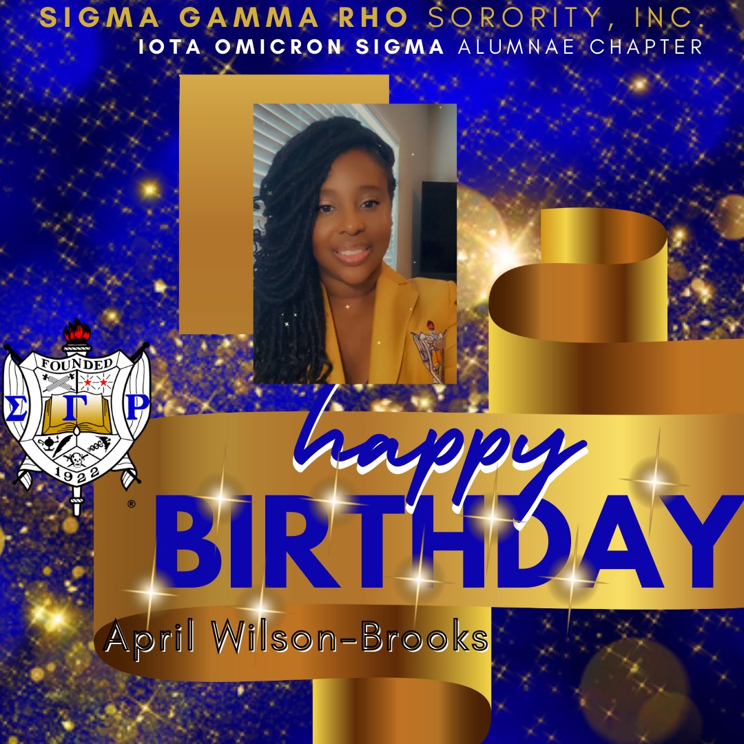 sgrho_ios's tweet photo. Happy birthday to you, Soror Wilson-Brooks! Enjoy your day, 🤩 Please join us in celebrating our sister! 💙💛🎉 #sigmagammarho #sgrho #bdayshoutouts #seregionsgrho #IconicIOS https://t.co/buxifQrqOf