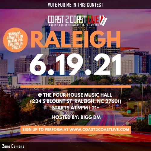 vepegde's tweet image. Just voted for Zeno Camera to perform for $50K Prize at #Raleigh 6/19/21! c2c.fm/Kk82Nc #Coast2Coast