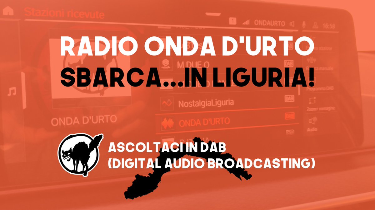 radiondadurto's tweet photo. RADIO ONDA D'URTO...SBARCA IN LIGURIA! ASCOLTACI VIA RADIO IN DAB (DIGITAL AUDIO BROADCASTING)! -> https://t.co/BGnI3kLy5m https://t.co/6E5HLq4a53