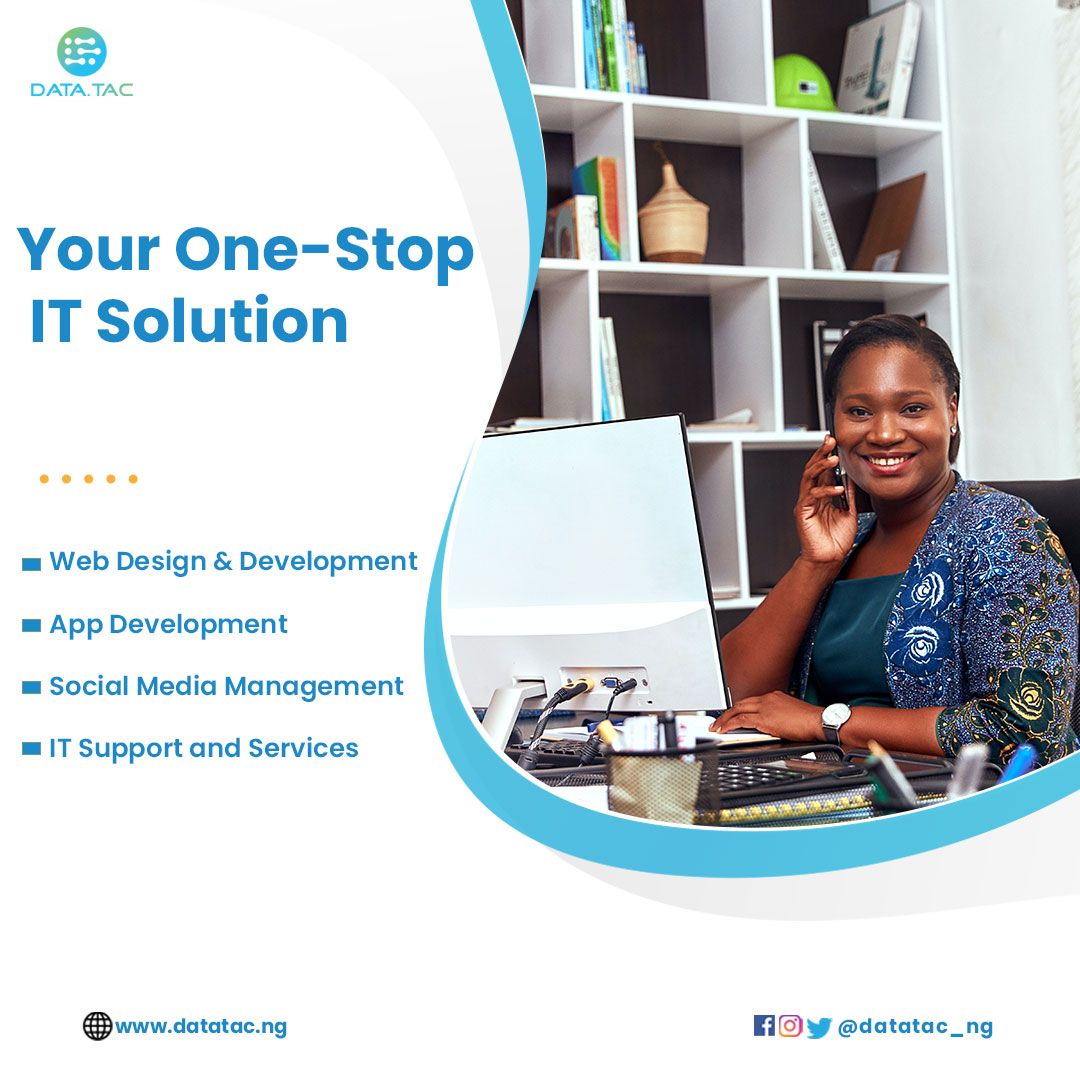 datatac_ng's tweet photo. At Data.tac, we provide seamless IT solutions and services to suit your every need. 
For more information contact us at 0818124390 https://t.co/PCXnIrJaWd
