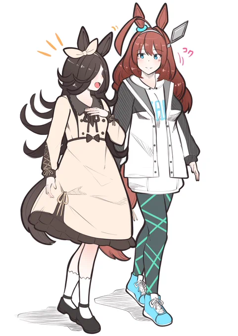シャワーとブルボン私服デートしろ!!#ウマ娘 