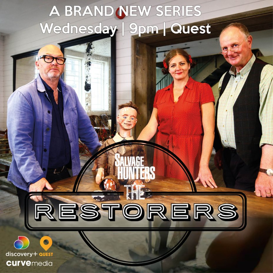 Get the kettle on! 

This is your 30 minute warning, we're back with a new series of The Restorers, tonight at 9PM on @QuestTV  #salvagehunters #salvagehunterstherestorers