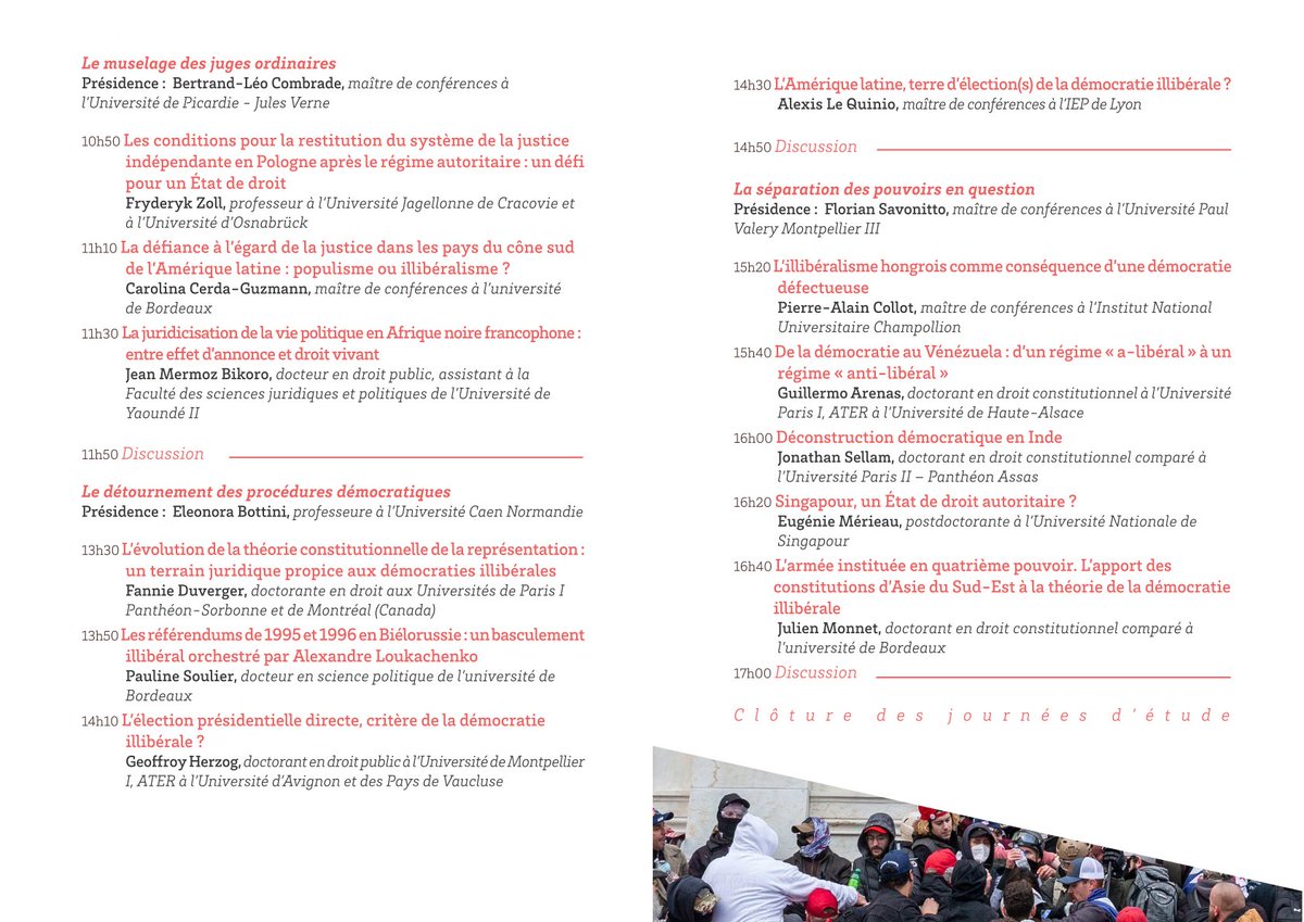 Asso_AFDC's tweet photo. [Journées d’étude virtuelles]
« La démocratie illibérale en droit constitutionnel »
Évènement organisé par Vanessa Barbé et @CE_Senac  
Les 7 et 8 avril 2021
@univbordeaux @UphfOfficiel @cerccle @criss_uphf  

Inscription : cerccle@u-bordeaux.fr https://t.co/BKzJXpqKNa