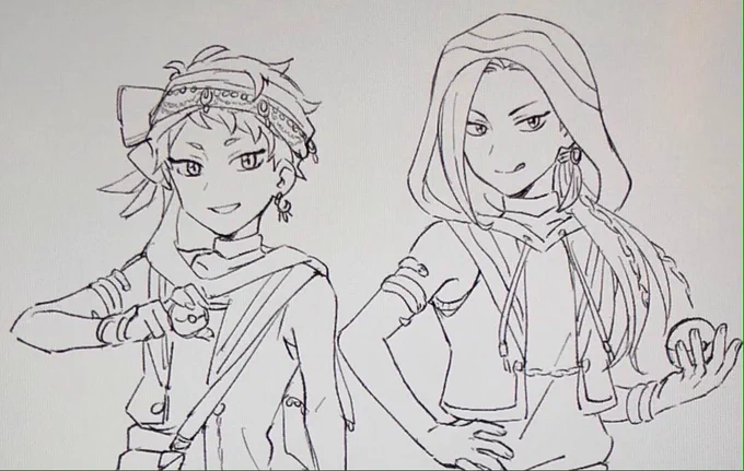 下描きラフのまま進まない某パロラビャ…… 