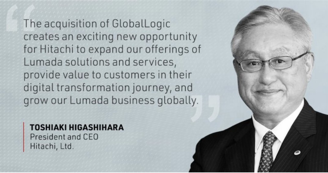 Hitachi GlobalLogic'in satın aldı!GlobalLogic satın alımı,Hitachi’nin Beş sektörü (BT, Enerji, Endüstri, Mobilite ve Akıllı Yaşam) arasında sinerji yaratacak : lnkd.in/dsiQ9YY #Now2Next