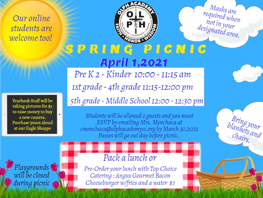 olphacademycc's tweet photo. Weather permitting we would like to invite you to our OLPH Academy Picnic! Hope to see you there! https://t.co/FoNKCBuPBQ