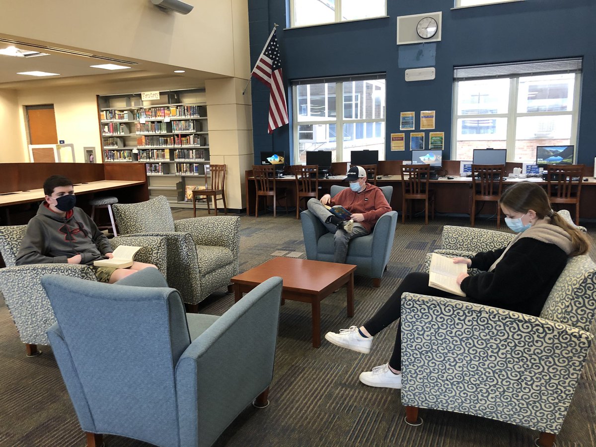 GinaBakaj's tweet photo. Making time for some “socially-distanced” reading. Thanks Mrs. Chirico! We love our @CMSLibraryMedia and the moments we get to spend here doing what we love!
@chatham_sdoc https://t.co/MKbtv8xUie