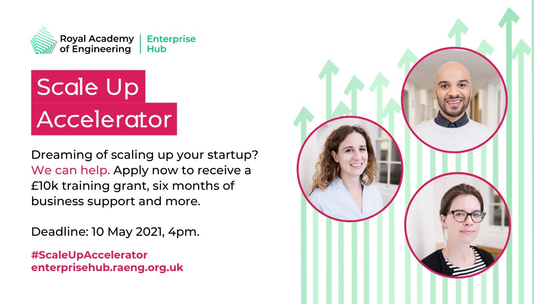RAEng_Hub's tweet photo. We are delighted to announce the opening of our new #ScaleUpAccelerator for applications! We've revamped our #SMELeaders programme, building on it's success by enhancing its content to support UK #scaleups through growth challenges. Check it out and apply: https://t.co/VhUKVaTwlr https://t.co/AgycRhZsoK