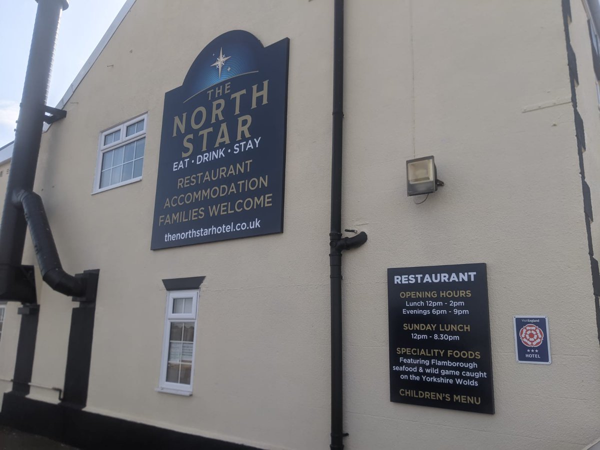 blueraptorsigns's tweet photo. Feels like a reopening sort of day. Lads are busy onsite rebranding The North Star Hotel, Flamborough. https://t.co/qnx3BiU45y