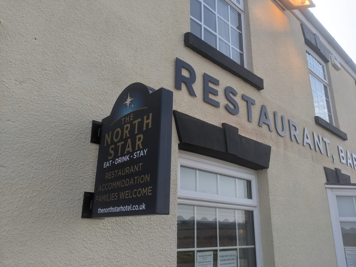 blueraptorsigns's tweet photo. Feels like a reopening sort of day. Lads are busy onsite rebranding The North Star Hotel, Flamborough. https://t.co/qnx3BiU45y