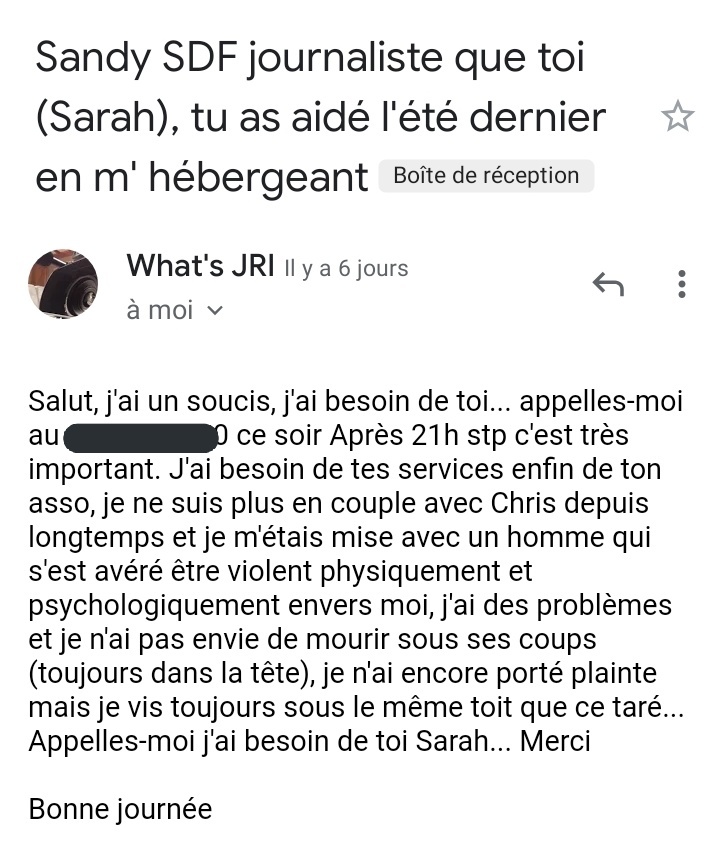 sarahfrikh's tweet photo. 🚨🚨🚨🚨🚨🚨🚨🚨🚨🚨🚨🚨
1 appel au secours d'une ancienne sdf qui a peur de mourir ss les coups !
Les #feminicides existent ds la rue ms personne n'en parle ✌
Les #colleuses pourriez vs afficher cette réalité? @famifeminicides @CollagesParis @CFeminicides
#rechauffonsnossdf https://t.co/D8Je7EPBqt