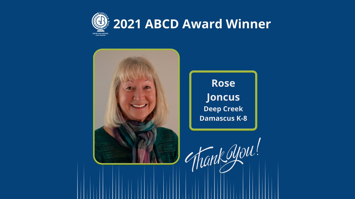 Congratulations to <a href="/DCDK8School/">Deep Creek-Damascus K-8 School</a> educational assistant Rose Joncus for earning the ABCD (Above and Beyond the Call of Duty) Award. This award recognizes classified staff members who are dedicated, inspiring, and go the extra mile for our students.