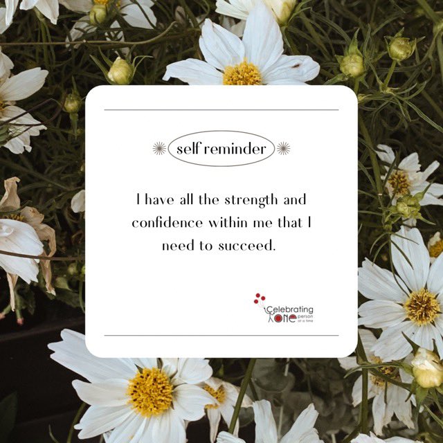 celebratingone's tweet photo. positive words of #affirmation to say everyday!
And remember be kind to yourself!
#celebratingonepersonatatime #youarenotalone #celebratingone #bekind #milestones #achievements #support #nonprofit #onlyincbus #empathy #emotionalhealth #CardsForAll https://t.co/LkTfr4GoE8