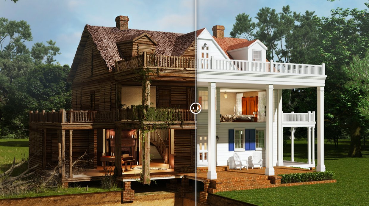 bitsenpieces on Twitter: "The Notebook- An All-Time Romantic Movie Ever You  may want to check the 3D interactive before and after graphic of the house  in the Notebook at The Notebook House.