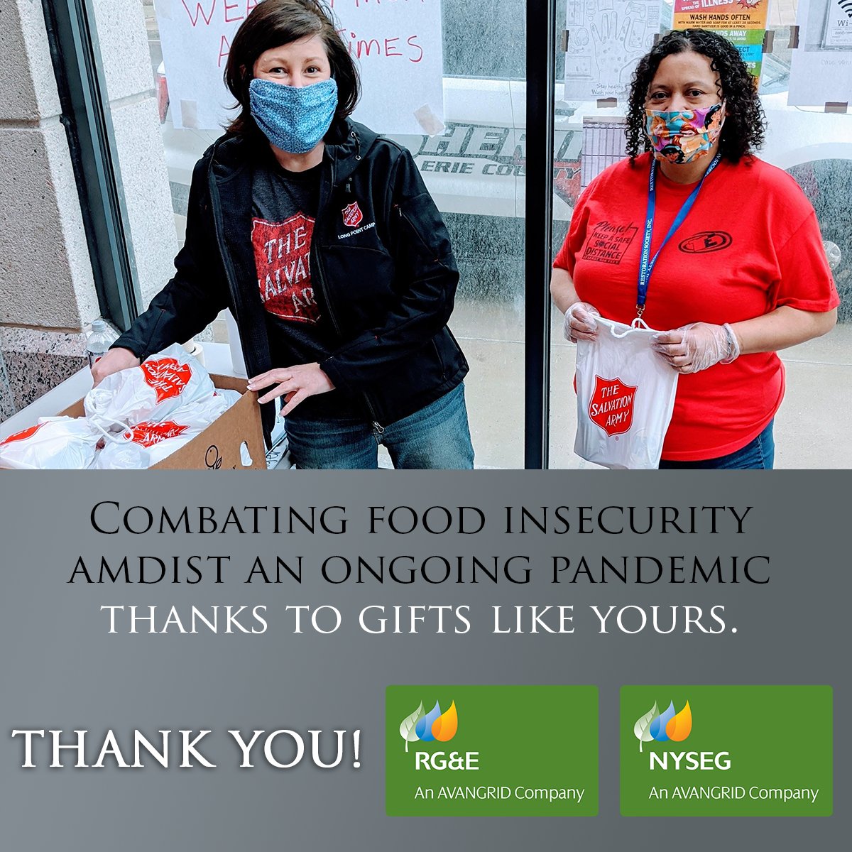 We are incredibly grateful to <a href="/RGandE/">RG&E</a> &amp; <a href="/nyseg/">JAS</a> for sharing our vision and supporting us in combating food insecurity and improving the health and welfare of our vulnerable communities throughout Upstate New York.  Thank you for helping us continue “Doing the Most Good” <a href="/AVANGRID/">Avangrid</a>