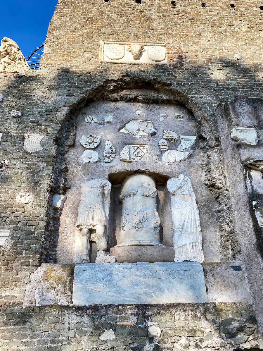 Most of the tomb’s sculpture and inscriptions was built into the later castle, and they’re still very visible from the Via Appia.From fragmentary family members to incomplete inscriptions, there’s enough ancient art here to please anyone who might pass by the tomb today! – bei  Mausoleo di Cecilia Metella