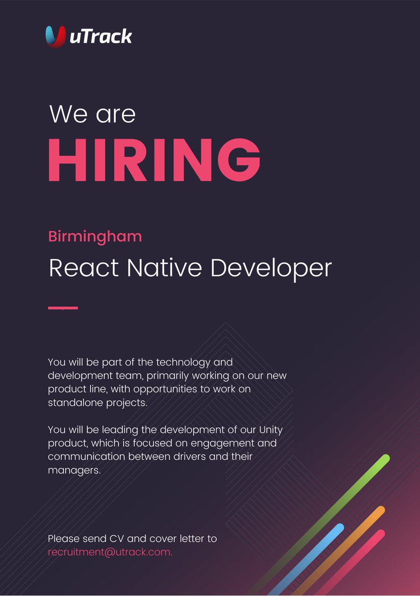 We're looking for React Native Developers. Please share this with anyone who might be interested in joining our team. Thank you!

utrack.com/jobs-react-nat…
#reactjsdeveloper #reactnativedevelopers #hiring
