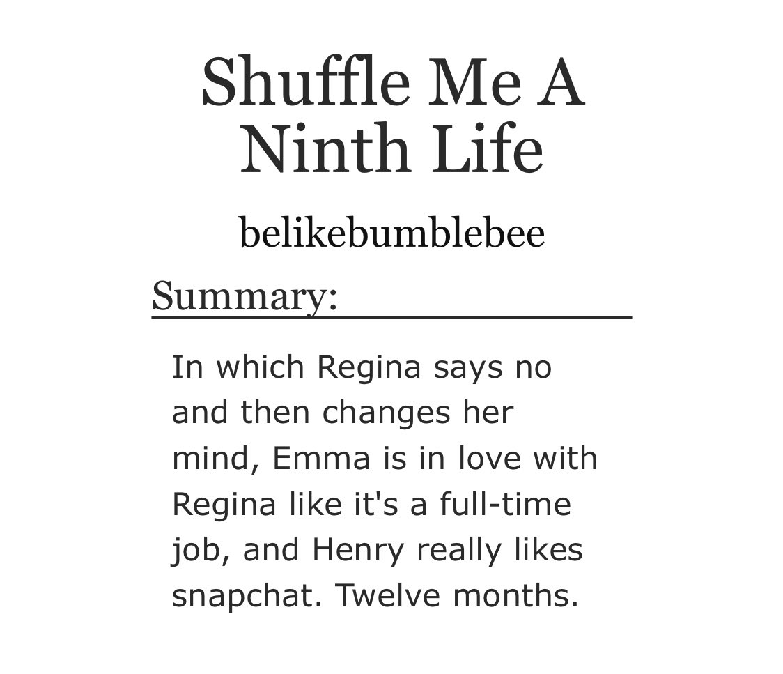 March 31: Shuffle Me a Ninth Life by belikebumblebee  https://archiveofourown.org/works/3718261 