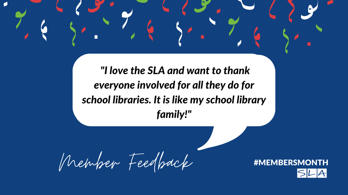 uksla's tweet photo. We've loved hearing your #MembersMonth feedback and are thrilled to be part of such a wonderful school library family π
Remember, we're here to support everyone involved in school libraries. Learn more about how we could help by joining our community: https://t.co/0RLwluy31G https://t.co/ddBFdxRyna