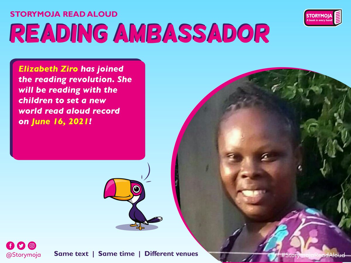 Storymoja's tweet photo. Elizabeth Ziro has joined the #StorymojaReadAloud reading revolution. Wavemaker, reading revolutionary, diversity and inclusion advocate, Elizabeth will be a reading ambassador for the world record setting #StorymojaReadAloud on June 16th, 2021. https://t.co/TbjcKXqsBu