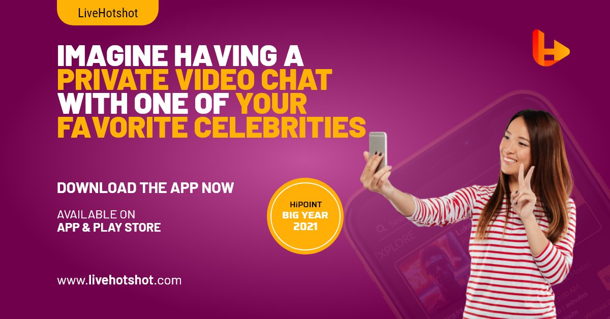 livehotshot_'s tweet photo. Imagine having a private video chat with one of your favorite celebrities. 

Download #livehotshot Available on #appstore and #playstore
https://t.co/pasFDDwq0Q...
https://t.co/SSvC7qQADj...
https://t.co/wCoMPgwa7K
#bigyear2021 https://t.co/gWhrI9ogVI
