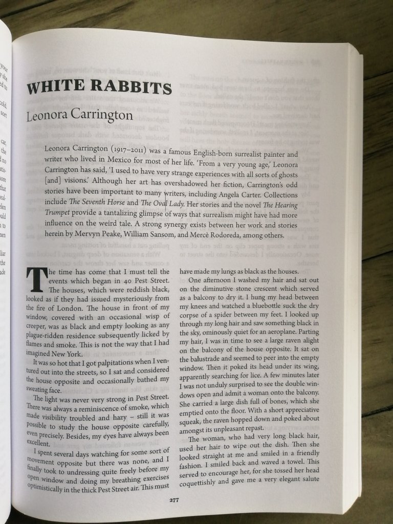 84. "White Rabbits" by Leonora Carrington collected in THE WEIRD.