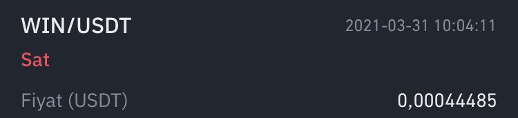 0.00039 dan aldigim $WIN leri 0.0004485 den sattım . $WIN $Eth $btc $usdt