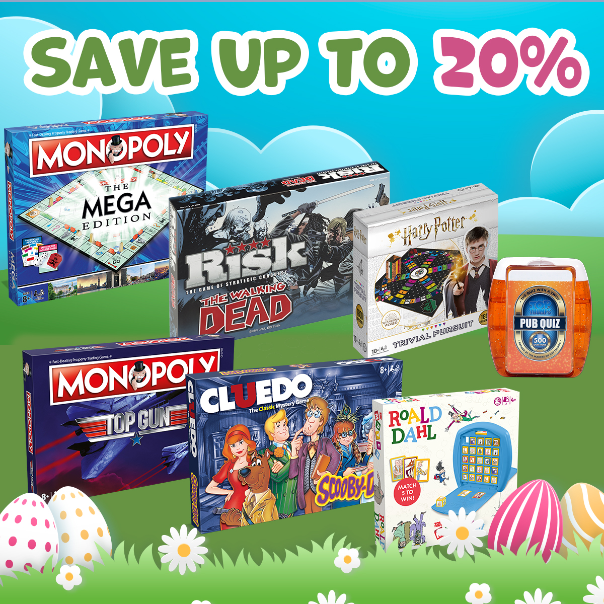 Celebrate this #Easter2021 with 20% off selected #boardgames. Use promo code EASTER2021 and place your order now!

Visit winningmoves.co.uk