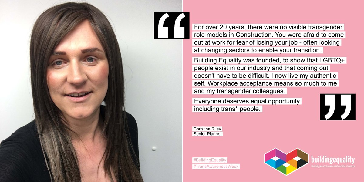 On #TransDayOfVisibility what are you doing to support your trans colleagues like <a href="/LGBTconstruct/">LGBTConstruct🟡ChristinaRiley🟣PrideInCONSTRUCTION</a> 🏳️‍⚧️

Having visible trans role models across our industry is encouraging others to be their authentic selves - as allies we can enable the safe spaces for this to happen. 

#TDOV