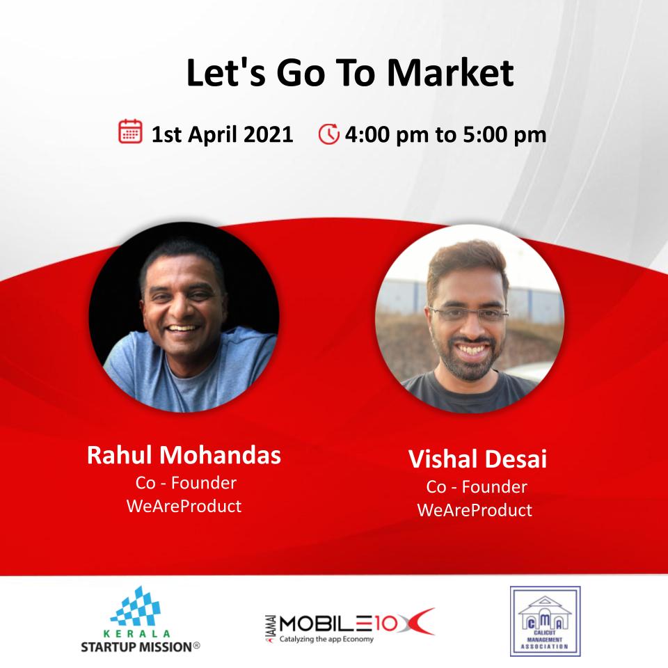 “Let’s Go To Market!” – Identify key factors that can drive adoption, the role of key players in the value chain,
and implementing effective feedback mechanisms.

To Register: lnkd.in/gvmQ-yc

#startups #startupindia #startupstory #startuplife #startup