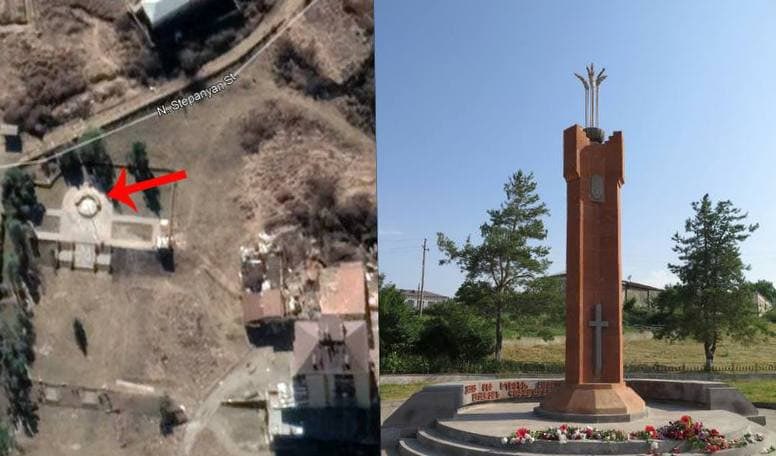  - Un monument à  #Chouchi ( #Artsakh) dédié à la mémoire des victimes du génocide arménien et de la Seconde Guerre mondiale a été détruit par les forces armées azerbaïdjanaises