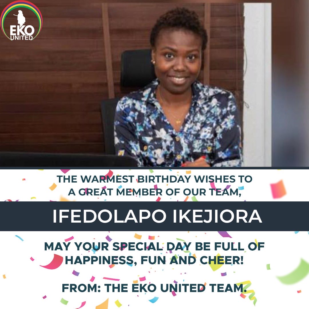emeyapius's tweet photo. Happy Birthday Ifedolapo and on behalf of ⁦@TheEkoUnited⁩ team, we wish you the very best of the new year. Cheers #itistime #lagos4lagos https://t.co/wjFx4BgHv0