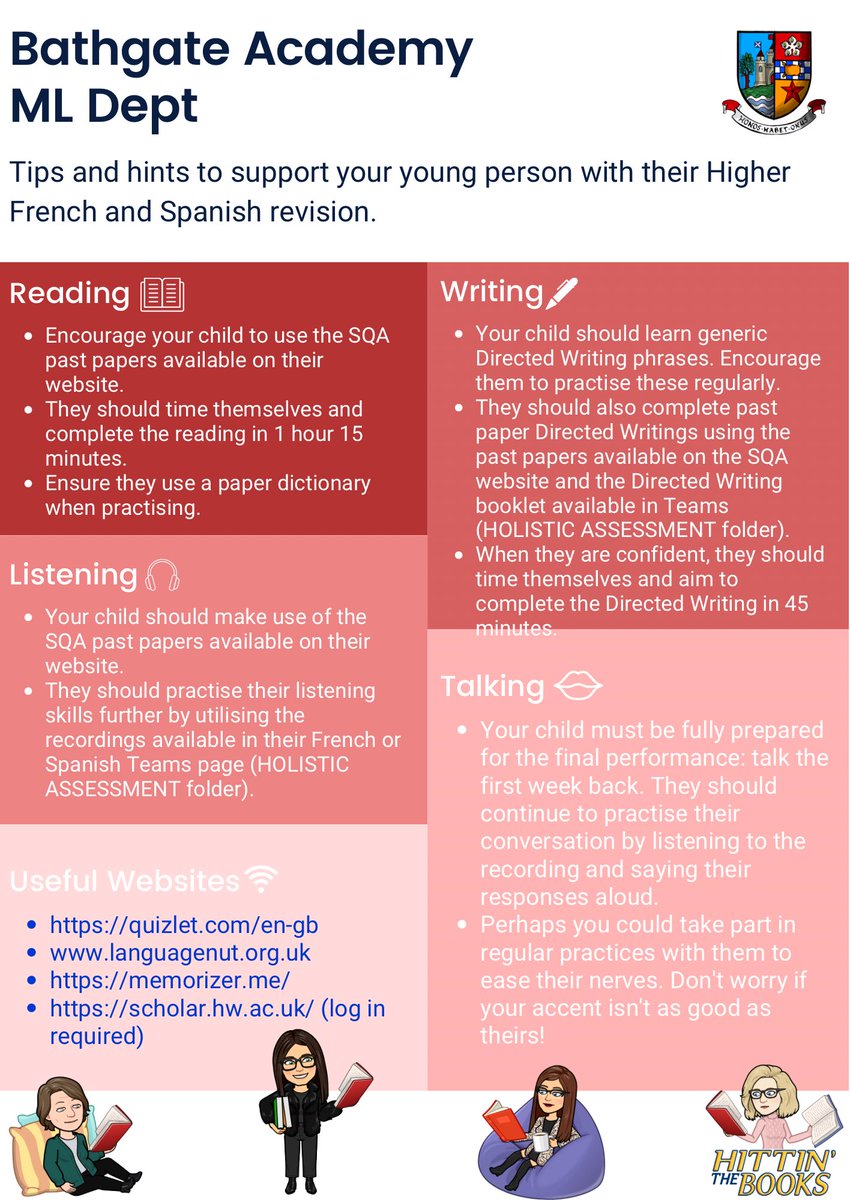 We have also created a hand out for parents to support their children with their revision 📚 Please see the N5 and Higher handouts below ⬇️ <a href="/BathAcadNews/">Bathgate Academy</a> <a href="/1plus2_WLC/">1+2 WLC</a>