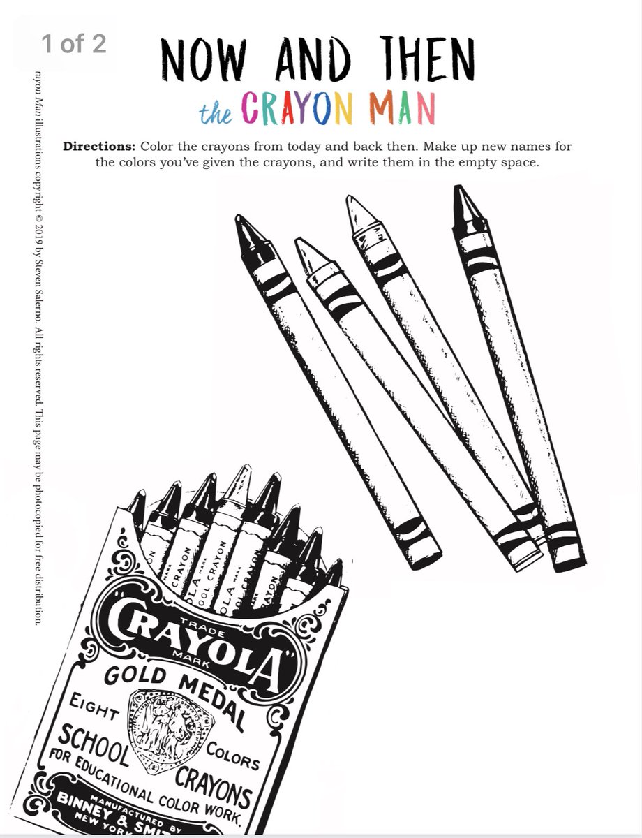 KidLitTV_NYC's tweet photo. It’s #NationalCrayonDay! 🖍 Join Natascha Biebow for #StoryMakers as she reads THE CRAYON MAN, the true story of Edwin Binney, the inventor of @Crayola #crayons, then download the FREE #kidlit activity #printables! https://t.co/XVHTOTwyyW… #edutwitter #educhat #homeschooling https://t.co/FGNNwNjxcV