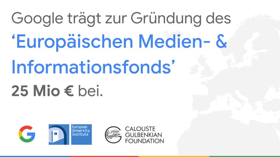 GoogleDE's tweet photo. Zugang zu korrekten Informationen ist heute wichtiger denn je. Daher tragen wir zur Gründung des „Europäischen Medien- und Informationsfonds“ 25 Mio € bei, um Medienkompetenz zu stärken, Fehlinformationen zu bekämpfen &amp; Faktenchecks zu unterstützen: https://t.co/JGqFIqDWLu 1/4 https://t.co/U7lZMim9sa