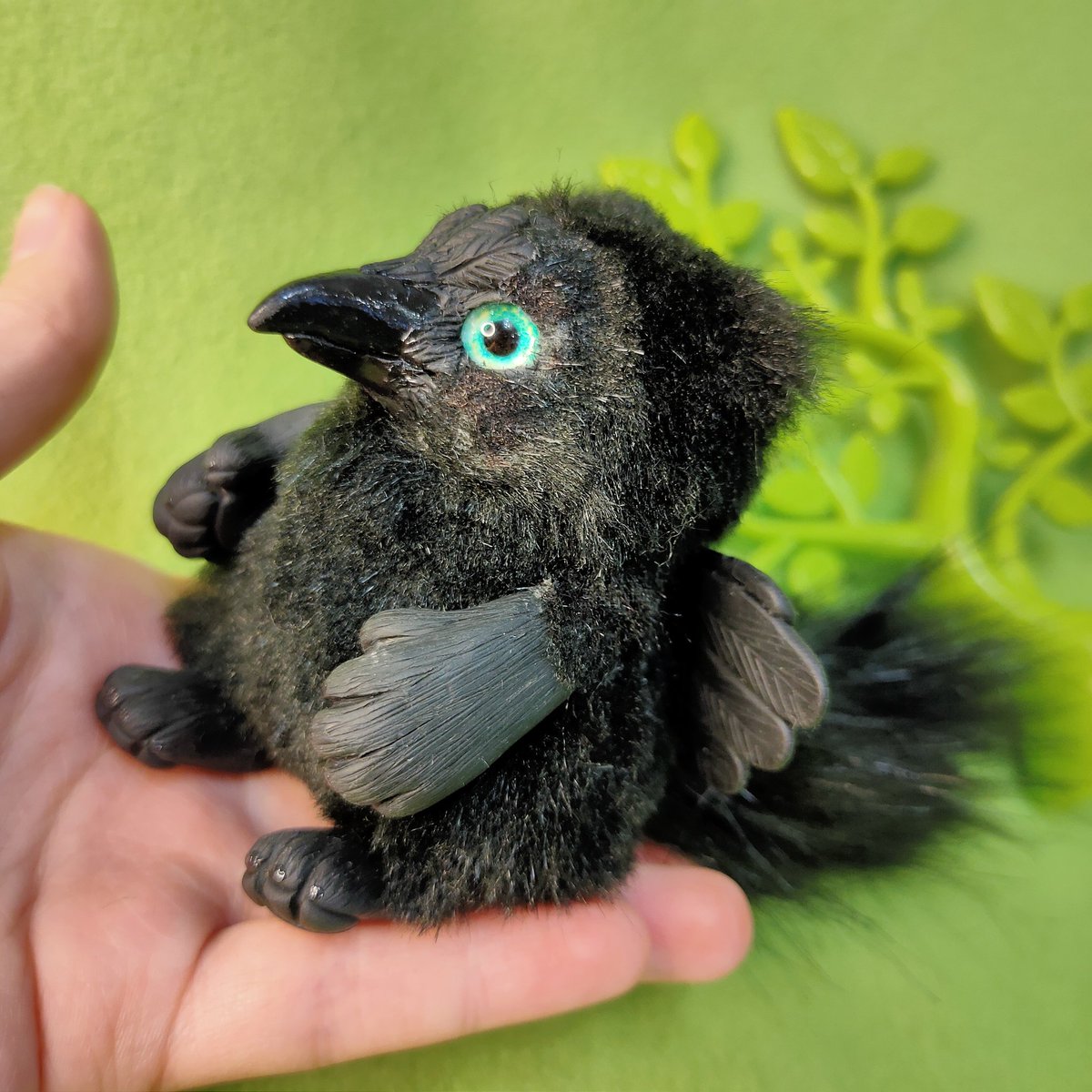 CatKrafi's tweet photo. Tiny raven-cat Griffin doll! 🖤💚🌱🐾
For sale!
-
-
-
#craft #crafting #polymerclay #glasseyes #tinydoll #griffindoll #ravencats #ravencat https://t.co/5XbZsrT0Ej