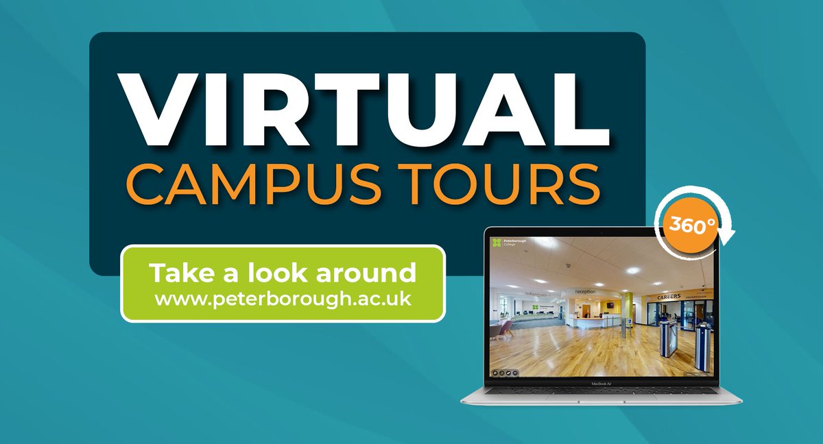 PboroCollege's tweet photo. Over the last year we have really missed inviting you in to look around the college at our Open Days.

Did you know you can look around Peterborough College in an interactive virtual tour? Check it out at https://t.co/TXE30DpBJ3 💻

#Peterborough #peterboroughcollege https://t.co/ryf4UWH2Z6