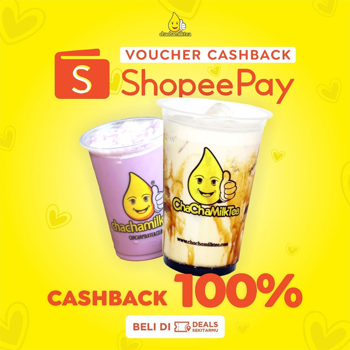 Masih cashback 100% loh guys! Jangan lupa beli vouchernya cuma Rp 1.000 di shopee ya 😉