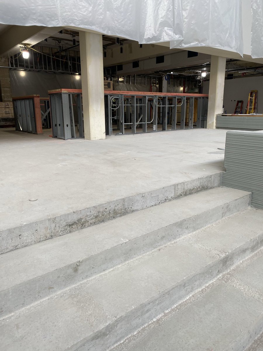cannanm's tweet photo. Exciting progress being made over spring break in the new DGN Learning Commons. Skylights going in and the Cafe taking shape. #wearedgn https://t.co/heyPnDF87X