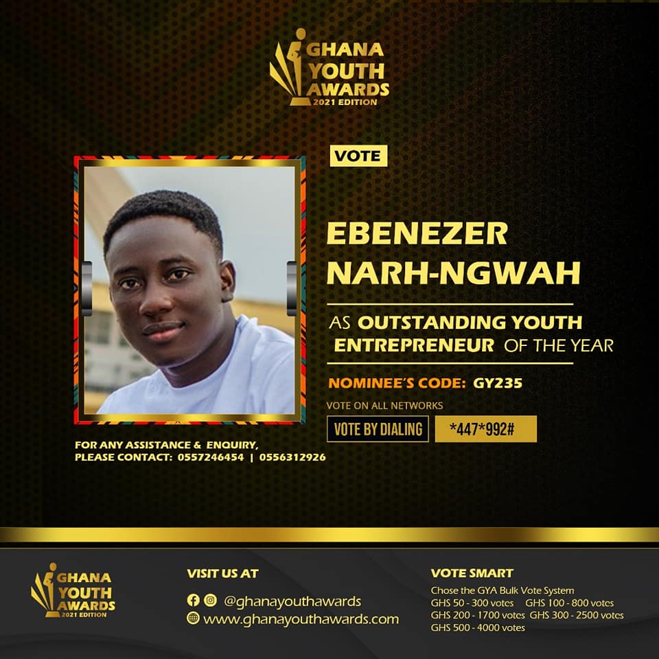 Eben_Watts's tweet photo. Another nominations, Youth Entrepreneur and Youth In Software Development. Keep Voting.
@ghanayouthaward
#gya #award #awardnomination #narheben https://t.co/V2342XGMf8