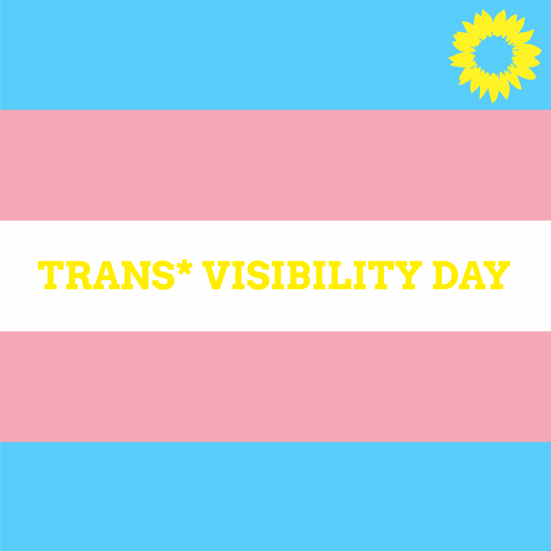 gruenebochum's tweet photo. Heute ist der #TransVisibiltyDay und wir wollen nochmal deutlich machen: trans* Frauen sind Frauen, trans* Mรคnner sind Mรคnner und nicht-binรคre Personen sind nicht-binรคr. Wir solidarisieren uns mit allen trans* Personen. TERFs haben in unseren Reihen keinen Platz. https://t.co/zvStt1AyZ3