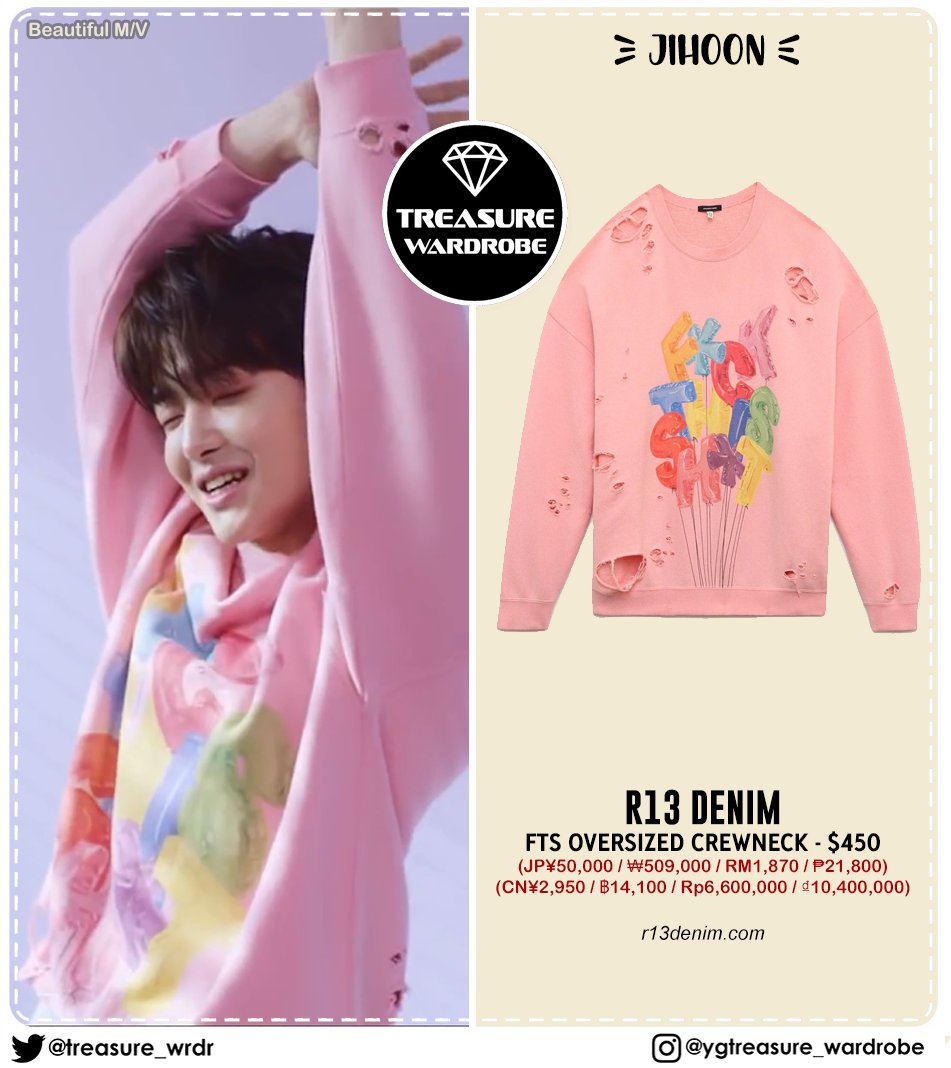 TREASURE_WRDR's tweet photo. #HARUTO
#ISABELMARANT Tunic Ikaria Ecru Stitched $457
#JUNKYU & #JEONGWOO wearing #WOOYOUNGMI
Stripe L/S back logo tee $335
Graphic sweater $486
#JIHOON
#R13DENIM FTS oversized crewneck - $450
@treasuremembers
#TREASURE #TREASUREWARDROBE #트레저 #トレジャー #PARKJEONGWOO https://t.co/FSh18XhlqP