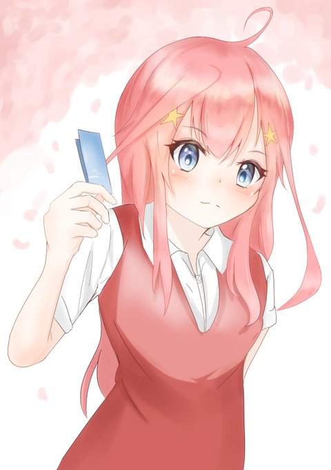 MineさんがTwitterに投稿した中野五月(五等分の花嫁)のイラスト。