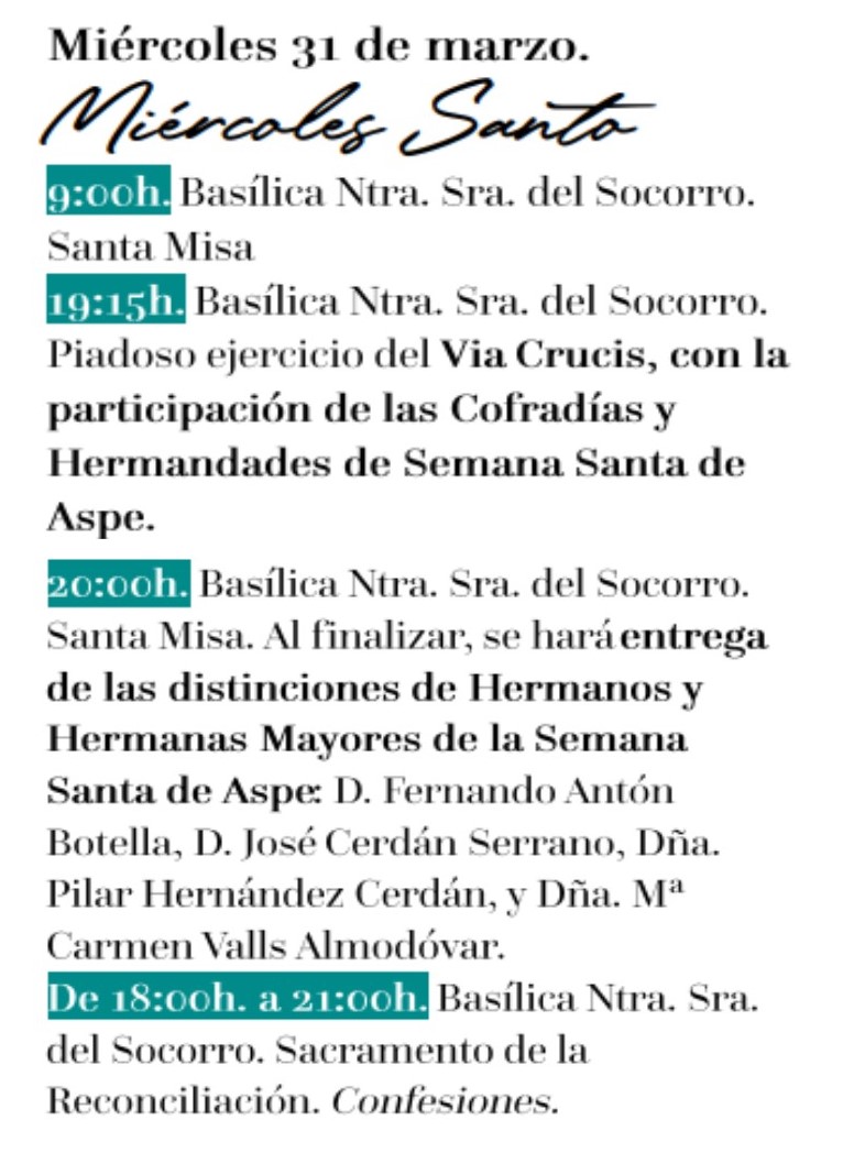 Hoy en la Basílica de Ntra. Sra. del Socorro, al finalizar la misa de las 19:00h. nombran Hermana Mayor de la Semana Santa de Aspe a Mari Carmen Valls Almodóvar, anterior presidenta de nuestra Hermandad.