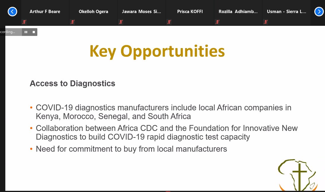 AaccCeta's tweet photo. #FaithandScienceInConversation
Dr James Mukabi of @ACHAPlatform points out opportunities for Africa , to respond to #COVID19 Pandemic. https://t.co/GB4Wb1SOyx