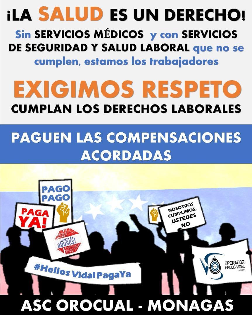 CJARA2021's tweet photo. Sr Presidente Nicolas Maduro, el CO Helios Vidal sigue sin proveer Servicio Médico a trabajadores desde que inició #ASCOROCUAL #MONAGAS. Estamos expuestos al #Covid19 sin respaldo patronal.
#HeliosVidalPagaYa
@TineoPDVSA
#SputnikVenezuela
@nicolasmaduro https://t.co/552xbv99N4