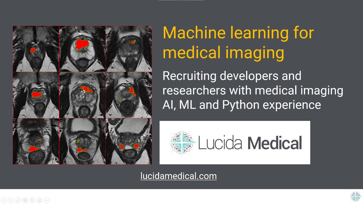 AWRix's tweet photo. Lucida Medical is hiring people with Python, deep learning/machine learning and medical imaging experience to help find cancer early. Great opportunity to join this well-funded #Cambridge startup co-founded by Prof @EvisSala and Dr @AWRix https://t.co/m3e9oWJ0hY https://t.co/iMZOiH2hmU