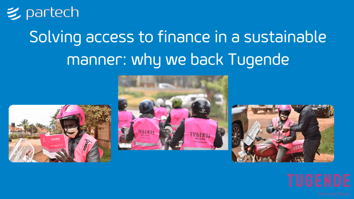 Our #PartechAfrica fund welcomes a new company: @Tugende1 started with 3 motorcycle drivers with hand-written contracts and now has 43,000 customers and $3.6M fresh. 💥 Congrats and welcome @mjwilkerson! 🙌 Good job @tidjanedeme @ceasarnyagah! 👏 partechpartners.com/news/solving-a…