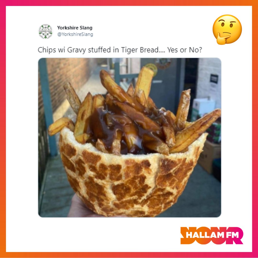 HitsSYorksNews's tweet image. Would you eat this? 👇😋 or 🤢

#chipsandgravy #tigerbread #yorkshire